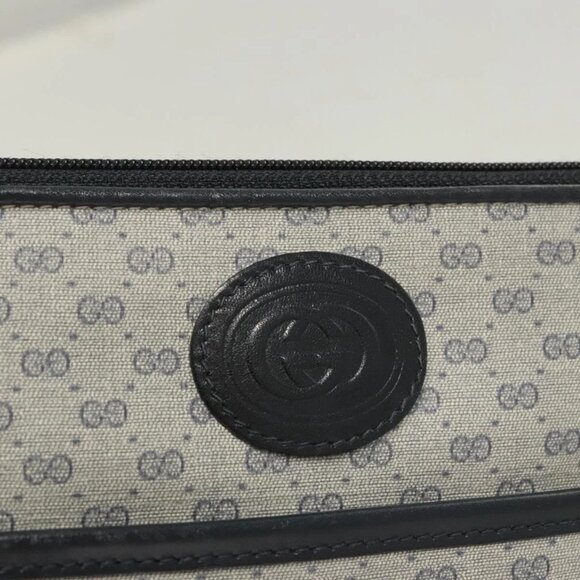 GUCCI Micro GG Supreme Shoulder Bag PVC Navy Gold - Picture 6 of 15